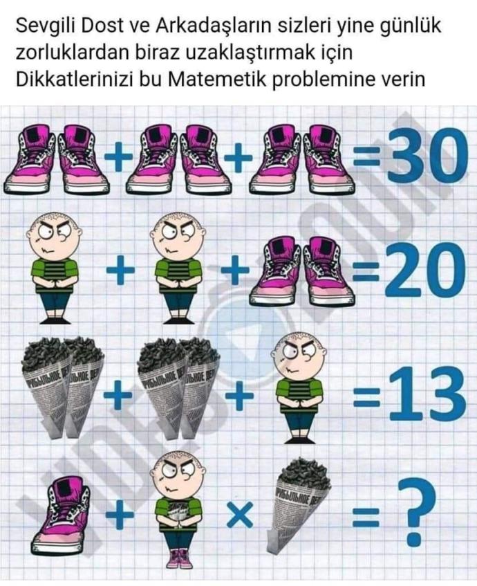 Zekasına güvenenlere güzel bir soru gelsin mi?