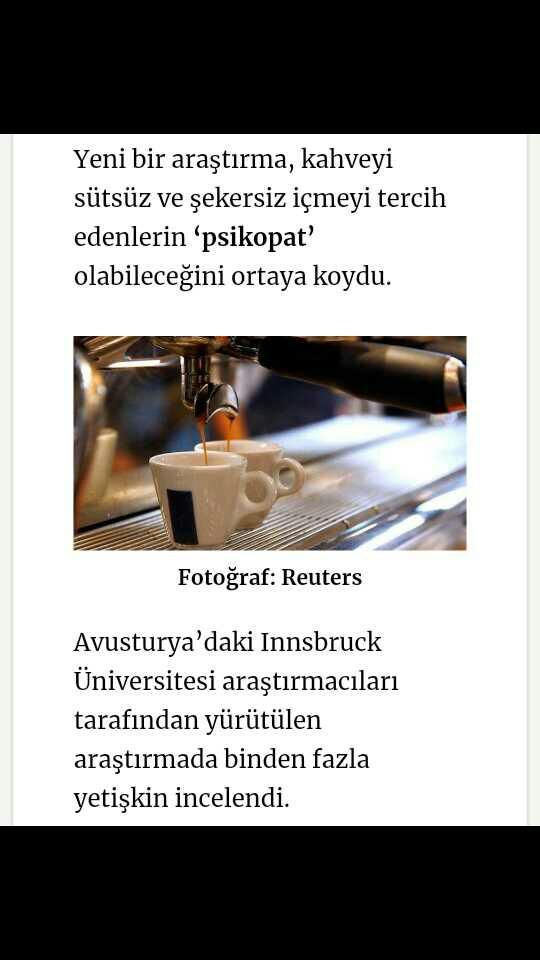Bir araştırmaya göre sade kahve içmek psikopati belirtisi siz kahvenizi nasıl içiyorsunuz?