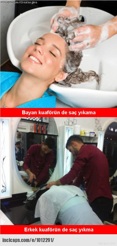 Kadın kuaförlerinde saçı yıkamak için kafayı geriye yatırırlarken, erkeklerde neden öne doğru yatırılarak yıkanır?