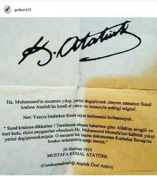 Atatürk'ün Suud Kralına gönderdiği iddia edilen telgraf yalanmıdır?