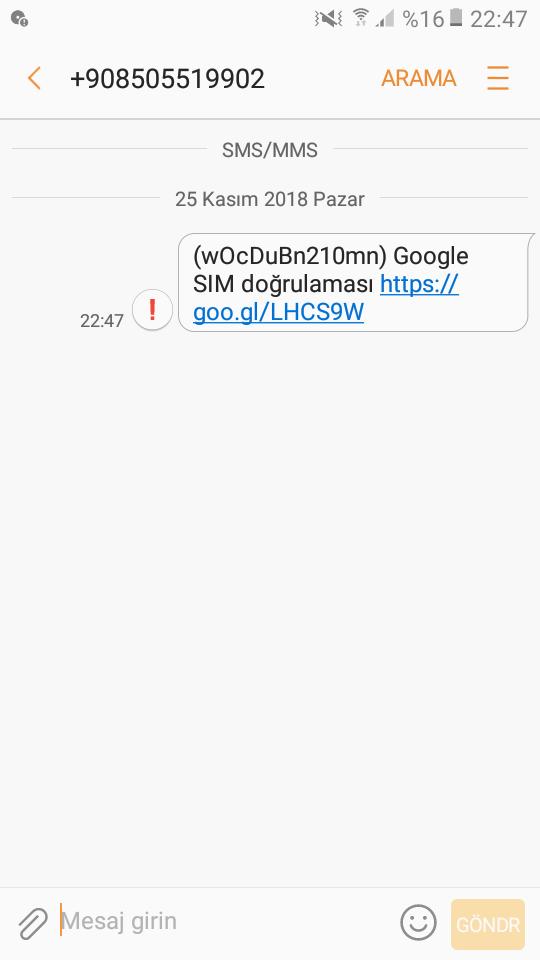 Acil yardıminiz lazım bana sürekli gelen bir mesaj var ben atmiyorum mesajı bu ne anlama geliyor?