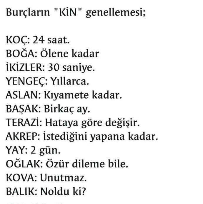 Burçların KiN genellemesi?