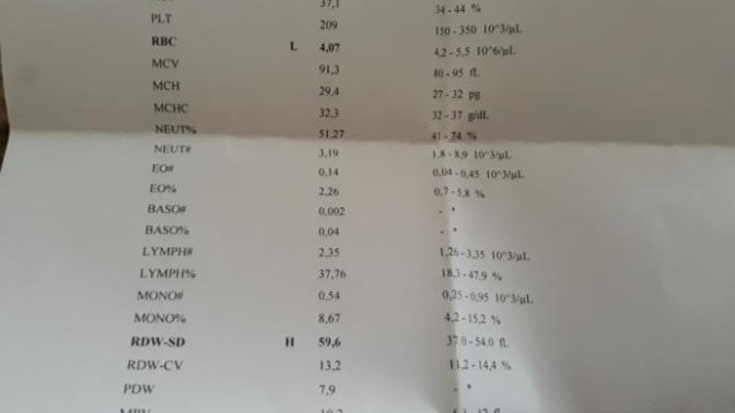 Bu hemogram testine göre değerlerim neler?(sağlıkçılar yardımci olabilir mi?