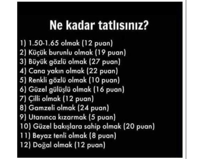 Ne kadar tatlısınız?