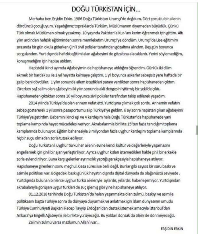 Doğu Türkistan a neden sessiz kaldınız?