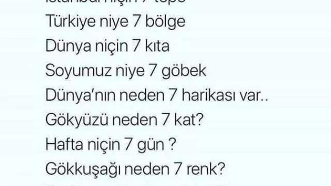 Sizin bildiğiniz başka 7 ne var?