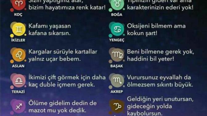 Burçların atarlı ergen sözleri, burcunuz ne?