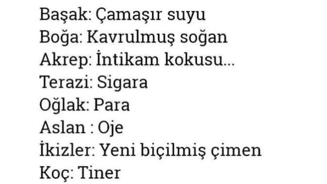Burçların en sevdiği kokular neelrmiş =)?