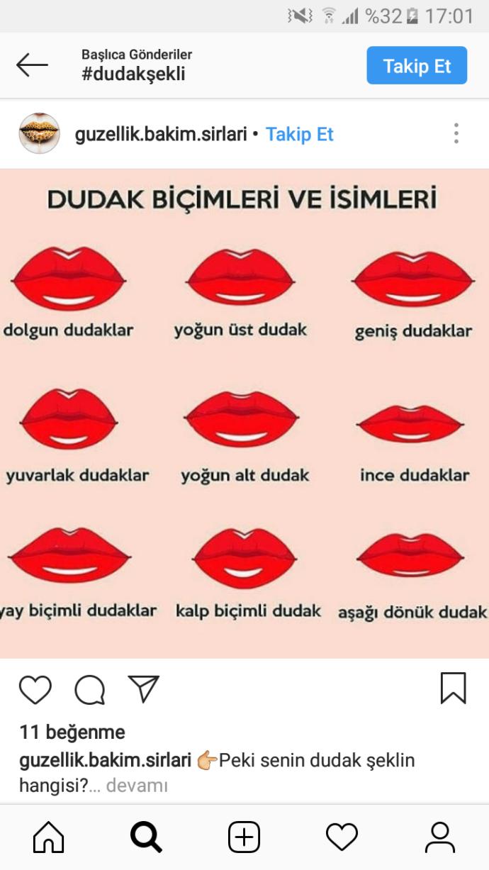 Dudak şekliniz bunlardan hangileri?