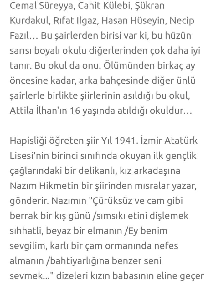 Sevdiği kıza şiir yazdığı için okuldan atılan, hapse giren şair Attila İlhan'ın hikayesini biliyor muydunuz?