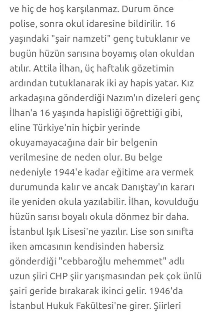 Sevdiği kıza şiir yazdığı için okuldan atılan, hapse giren şair Attila İlhan'ın hikayesini biliyor muydunuz?