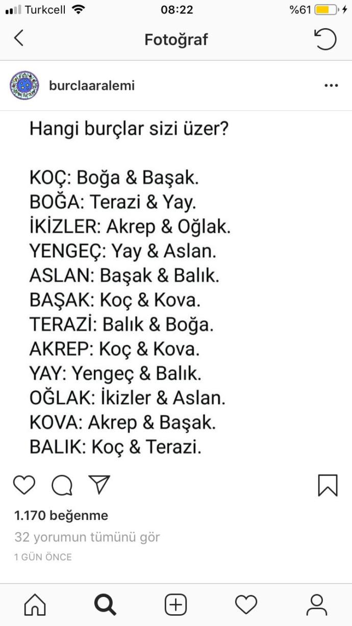 Hangi burçlar sizi üzer =)?