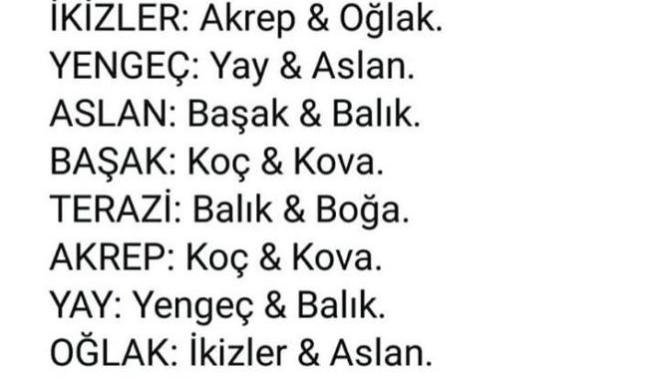 Hangi burçlar sizi üzer =)?