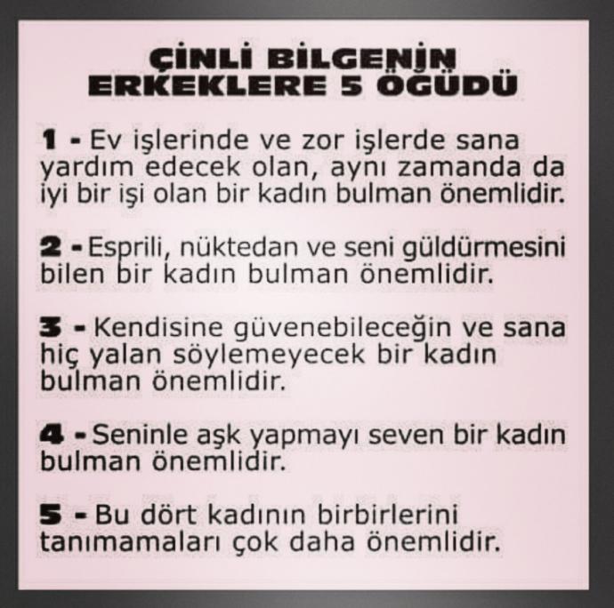 Çin’li bilgenin 5 öğüdü?