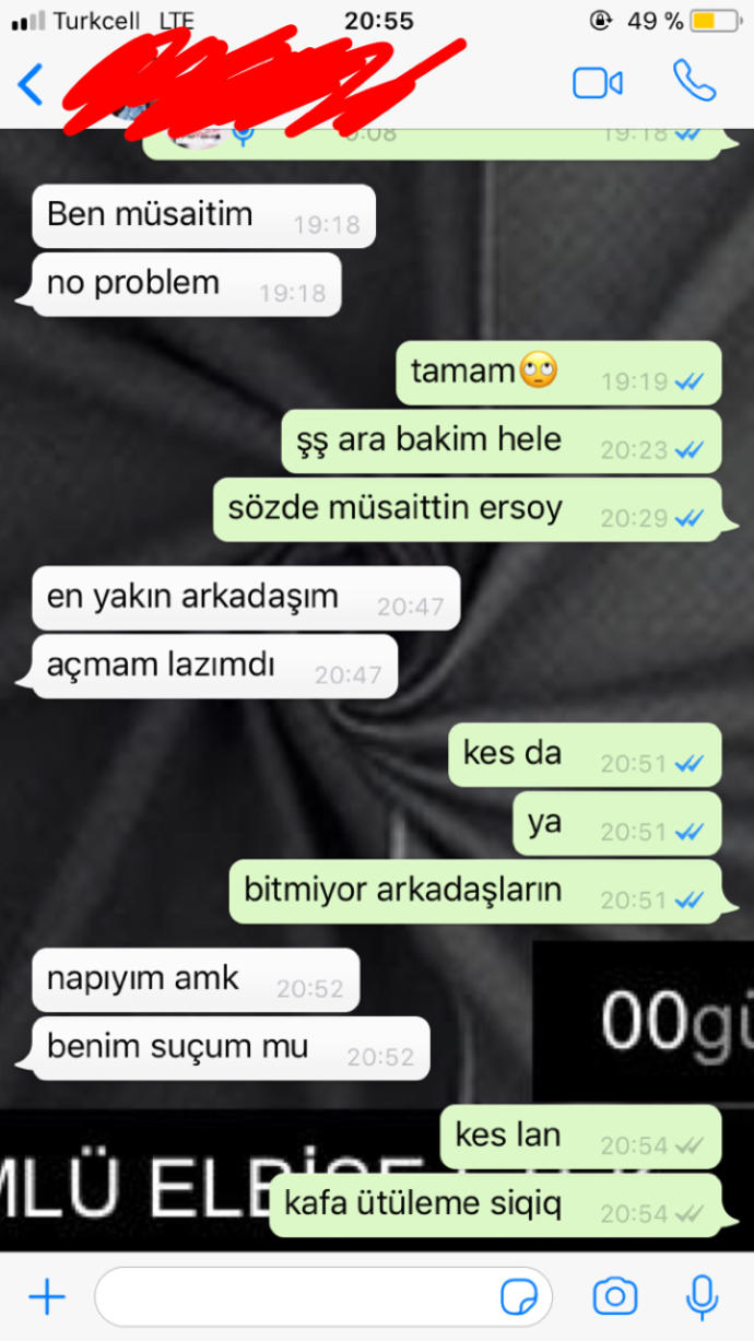 Sevgilimle meşajlarımız?(resimli)?