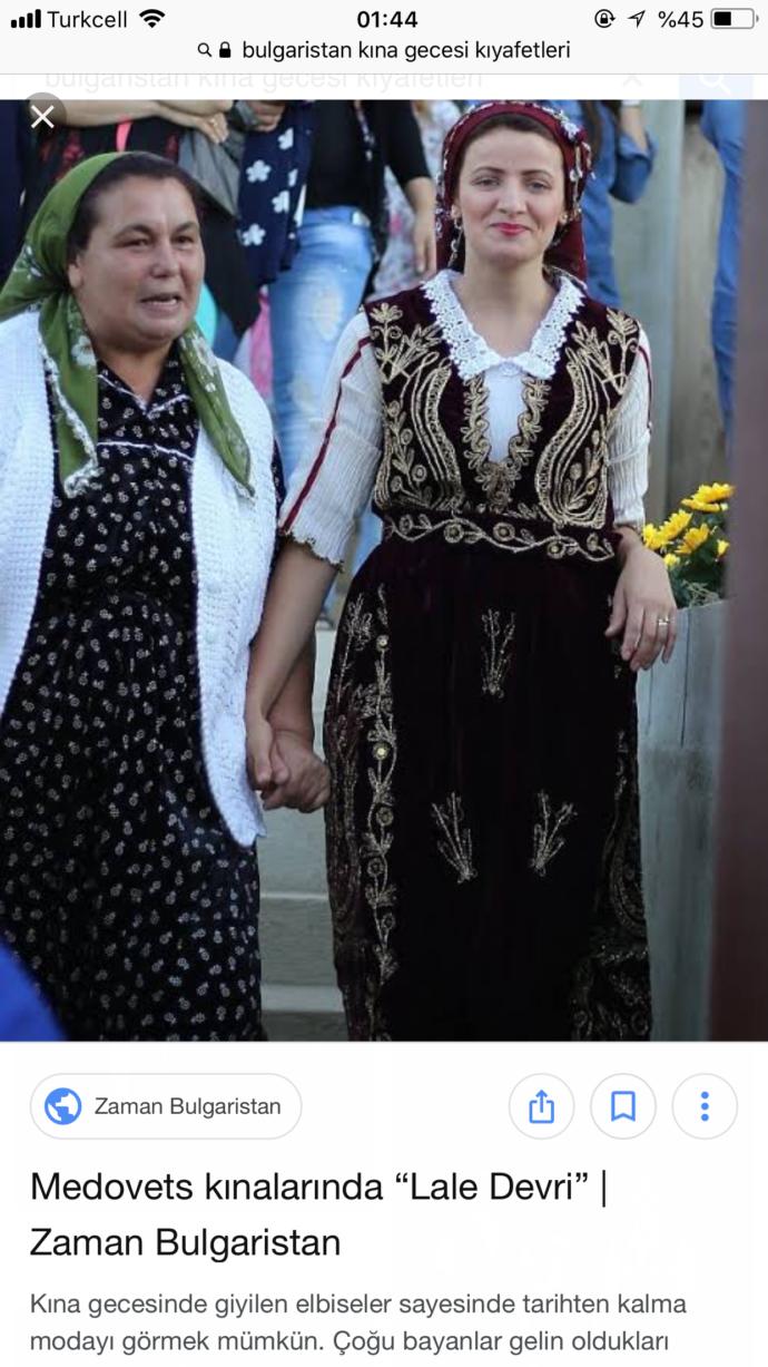 Bulgaristan macırı bir kızın kınada giyeceği ayrı yöresel kıyafeti var mı?