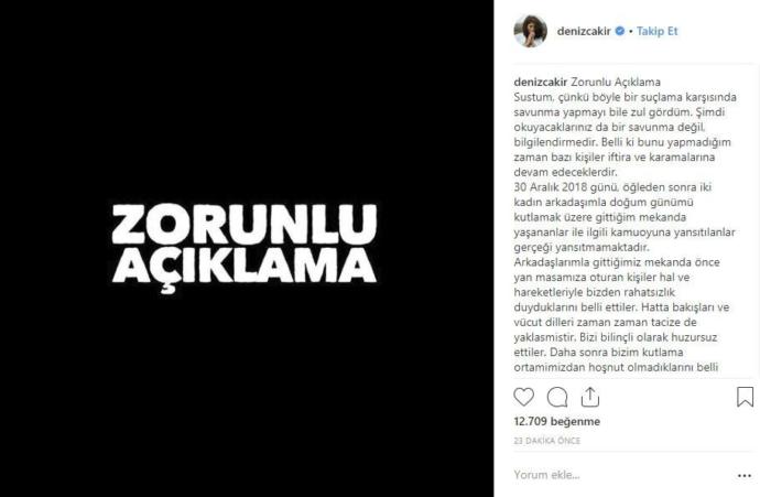 Denız Çakır'dan açıklama. Ne düşünüyorsunuz?