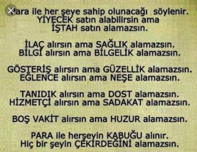 Para ile ne satın alamazsınız?