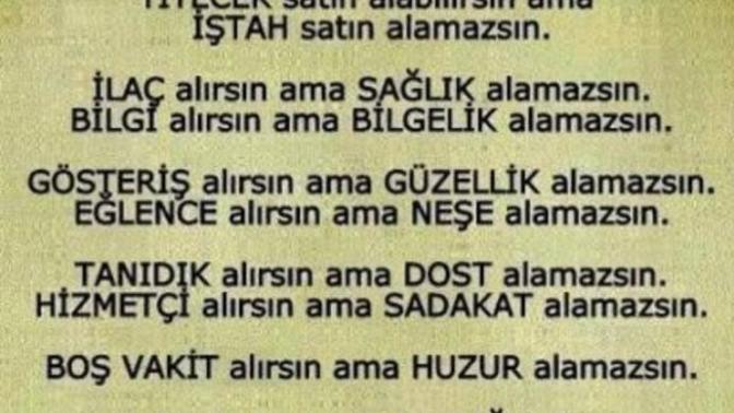 Para ile ne satın alamazsınız?