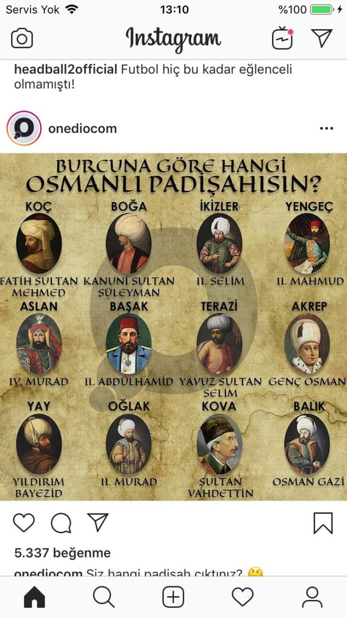 Burcuna göre hangi Osmanlı Padişahısın?