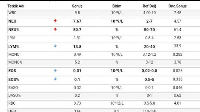 Kan testi sonuçları nasıl 😞?