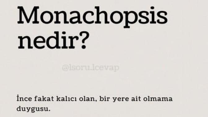 Monachopsis nedir biliyor musunuz? İçten içe kendinizi böyle bir durumda hissettiğiniz oluyor mu?