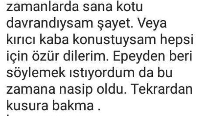 Konuşmak istemiyorum diyen, aylar sonra bu mesaji atan kiz?