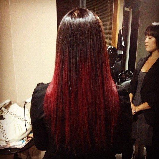 Siyah saça kızıl ombre