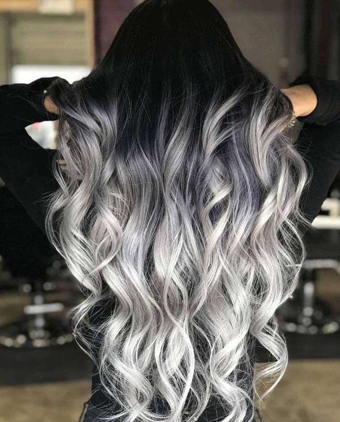 Siyah saça gri ombre