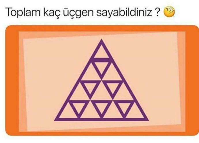 Burda ne kadar üçgen var?