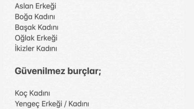 Burçlara göre güvenilirlik, katılıyor musunuz?