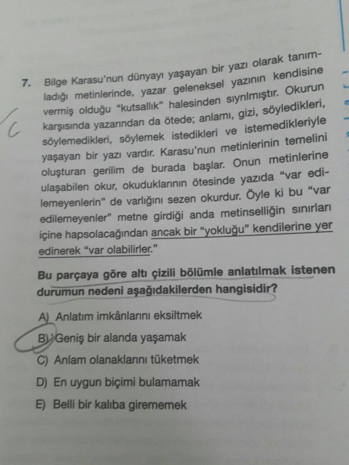 Paragraf sorusuna bir bakar misiniz?