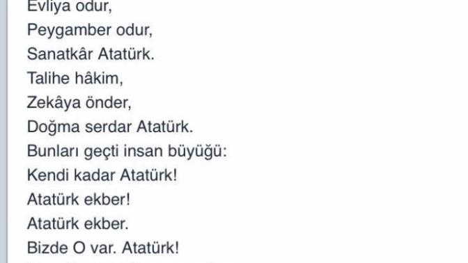 Mustafa Kemal Atatürke yazılan şiir üzerine?