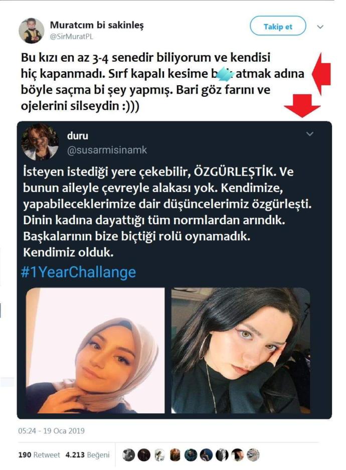 Duru ismindeki bu hesabın İslam'la alakası olmadığı deşifre oluyor