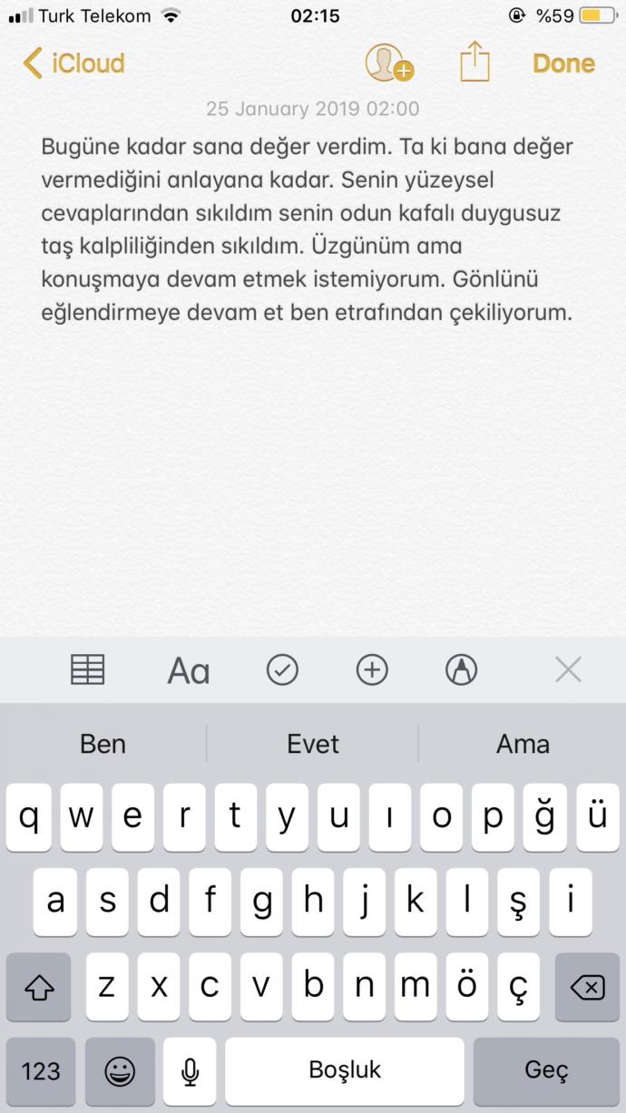 Benimle gönül eğlendiren bir gidip aylar sonra geri dönen platonik aşkıma bu veda mesajı tam yerinde mi?