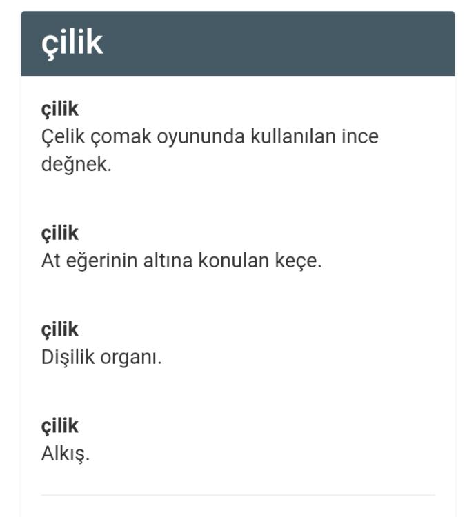 Çilik ne demek arkadaşlar?