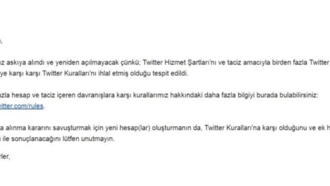 Twitter hesabımı kalıcı askıdan nasıl kurtarabilirim?