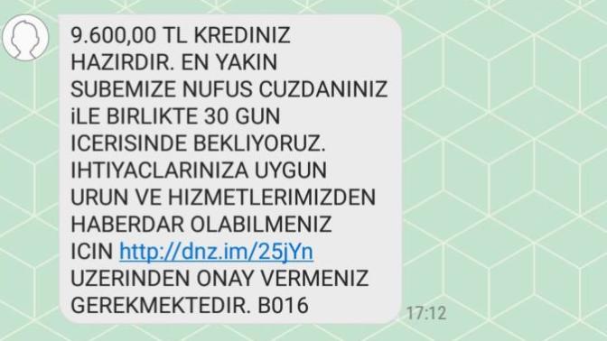 Deniz banktan onay mesajı alan var mı?