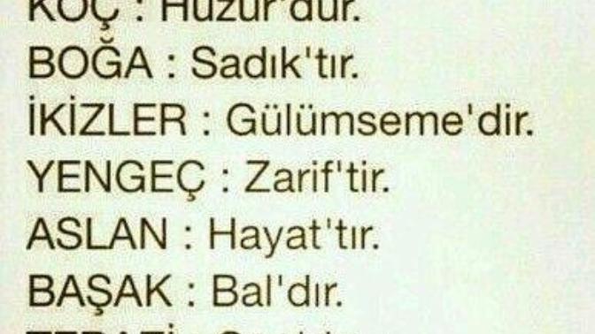 Burcunuzu tek kelime ile anlatacak söz hangisi?