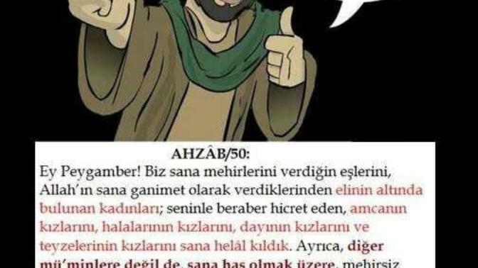 Hepinize iyi akşamlar, bugün kafa karıştırıcı bir sorum olacak; "Ahzâb suresi 50. Ayet" hakkında düşünceleriniz nelerdir?