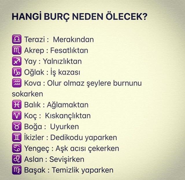 Hangi burç neden ölecek?