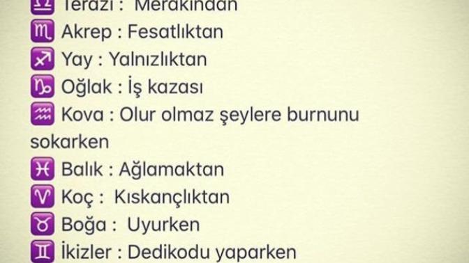 Hangi burç neden ölecek?