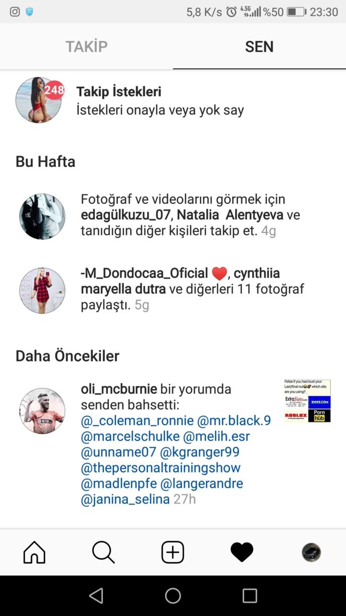 İnstagramım gizli olmasına rağmen cıplak kadınlardan kalp ya da hi mesajları geliyor devamlı neden?