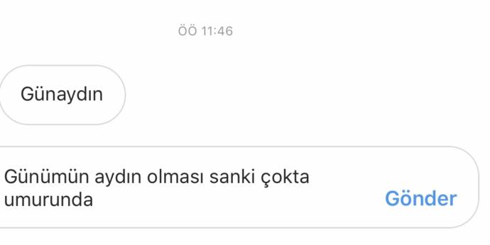 Sabah cevap vermediğim günaydın mesajına şimdi ne yazılır ki?