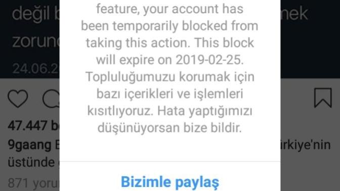 Instagramda neden gönderileri beğenemiyorum?