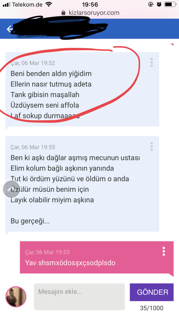 Site de size akrostiş şiir yazan var mı?