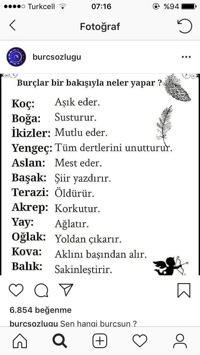 Burçlar bir bakışıyla neler yapar :)?