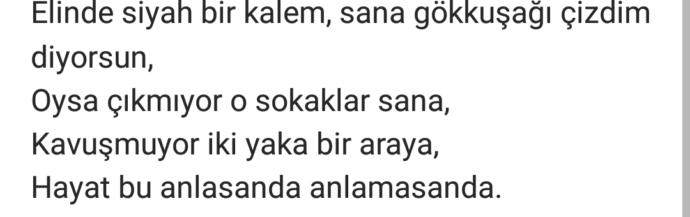 bir de bir yerden alıntı mi onu merak ettim..