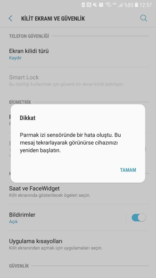 Sammsung c5 Parmak izi sensörü yanıt vermiyor?