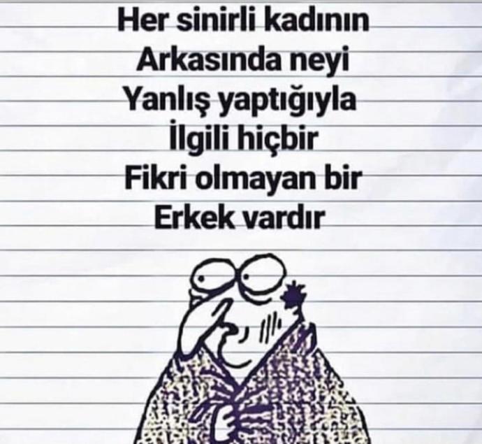Her sinirli kadının arkasında neyi yanlış yaptığıyla ilgili hiçbir fikri olmayan bir erkek mi vardır?